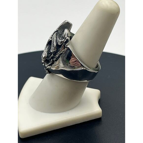 Live to Ride, Ride to Live Stainless Steel With Eagle Motorcycle ring sz 8.25 - Picture 4 of 8